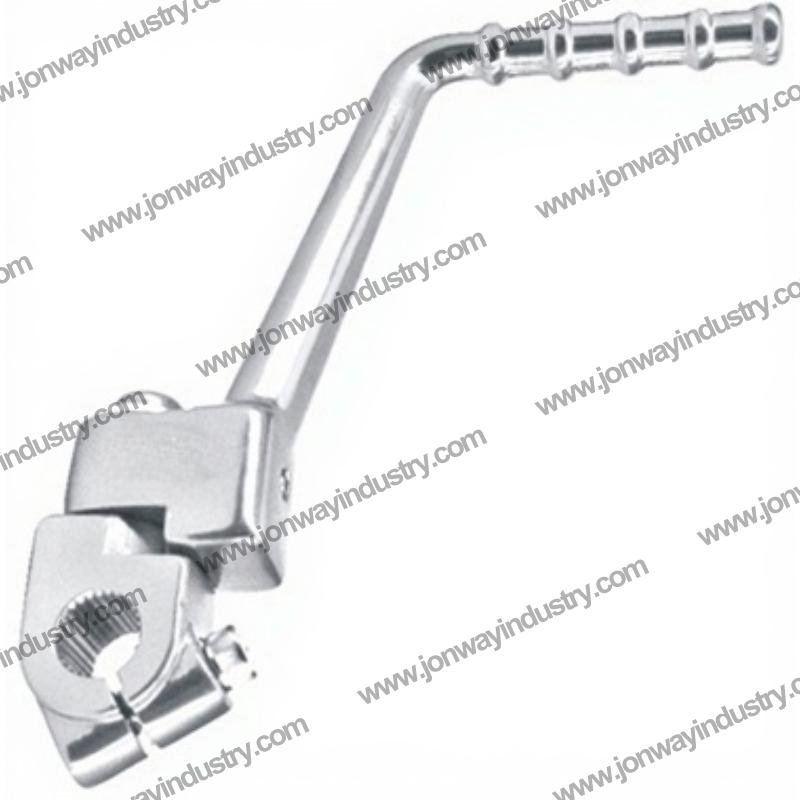 Derbi scooter kick start lever in blue, red, chrome, and carbon look for B2B distributors and wholesalers