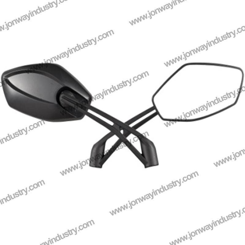 Universal motorcycle/scooter rearview mirror – black, E-Mark certified, high-quality B2B accessory