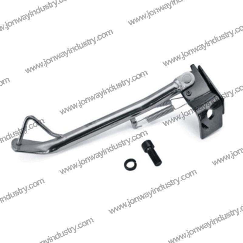 Chrome motorcycle side stand with slider for stunt and scooter applications