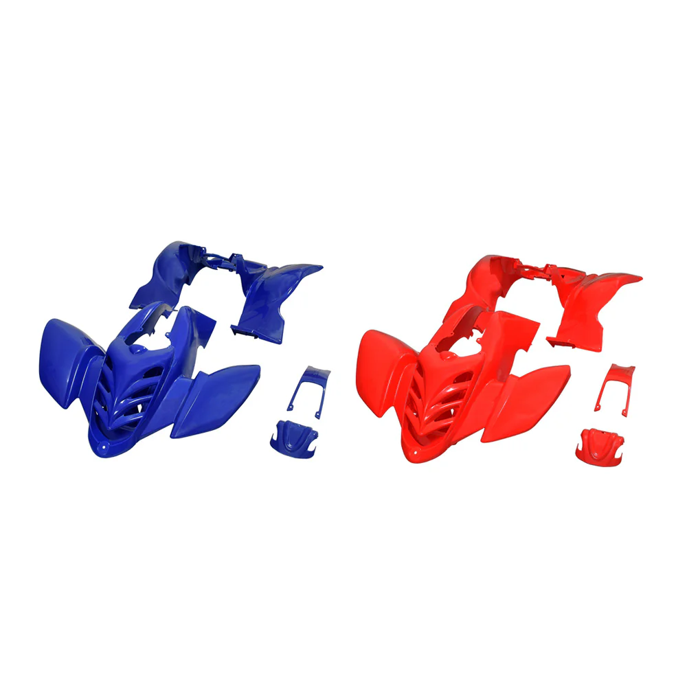 Fender set for 90cc to 150cc ATVs, available in red and blue